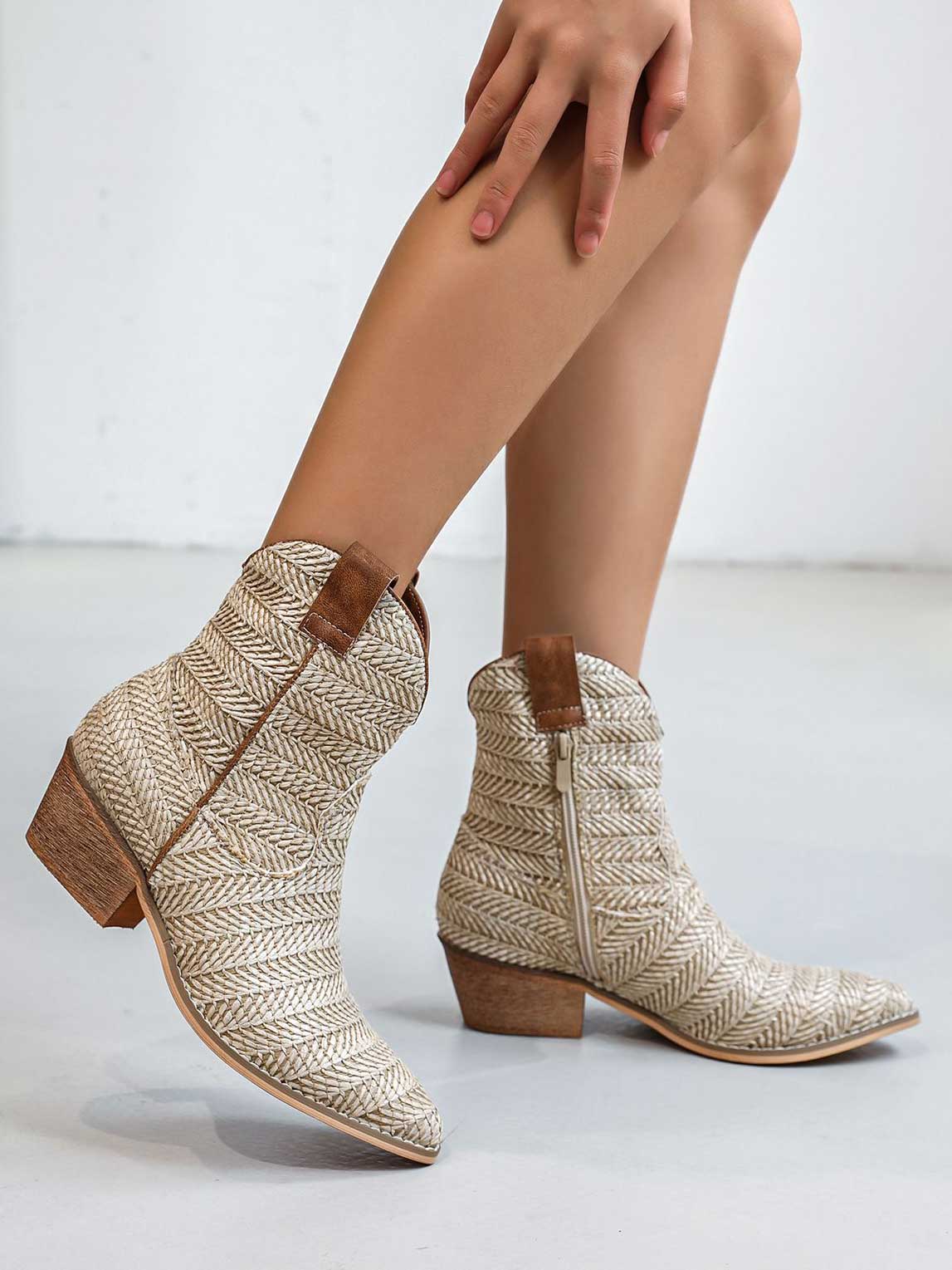 Ashanti - Korta cowboyboots med liten klack